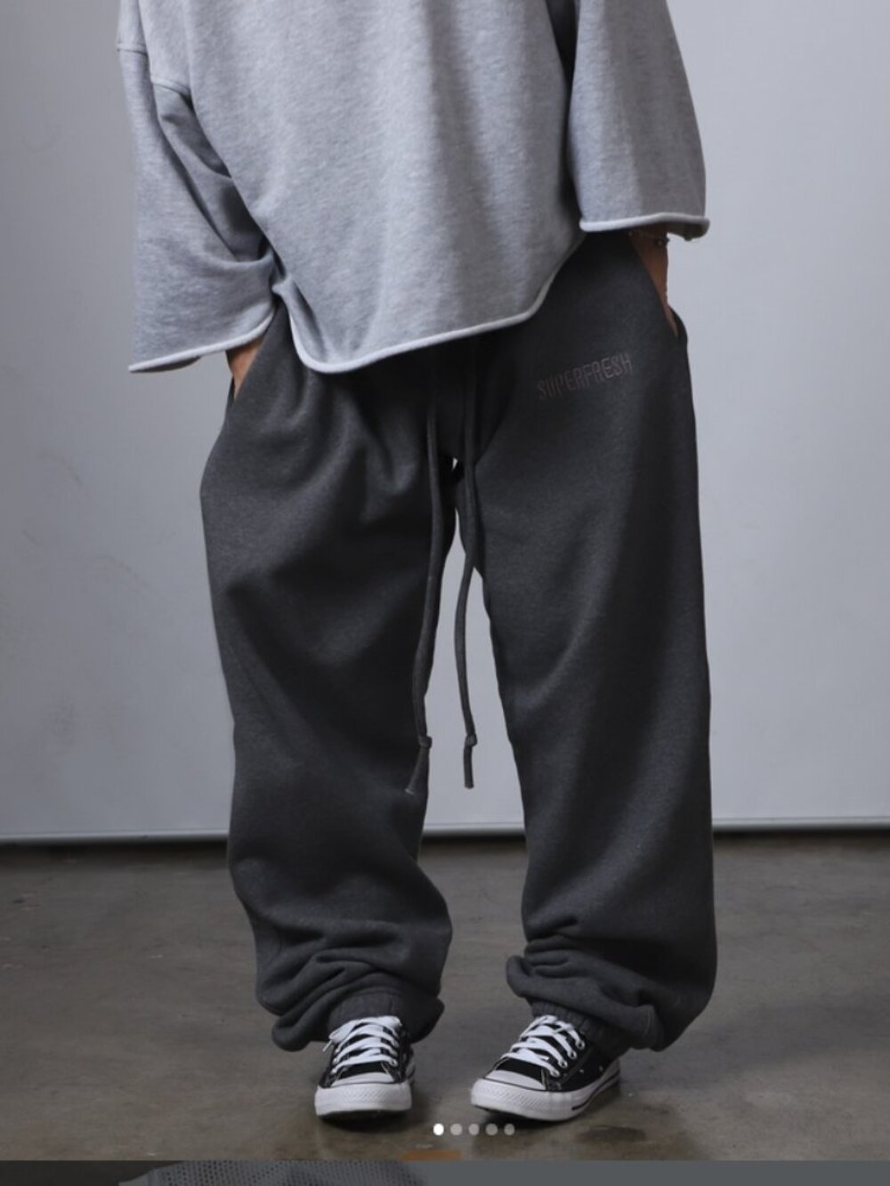 Superfresh Clothing Limited Edition Sweatpants Terry Open Hem Iron Dark Gray XL